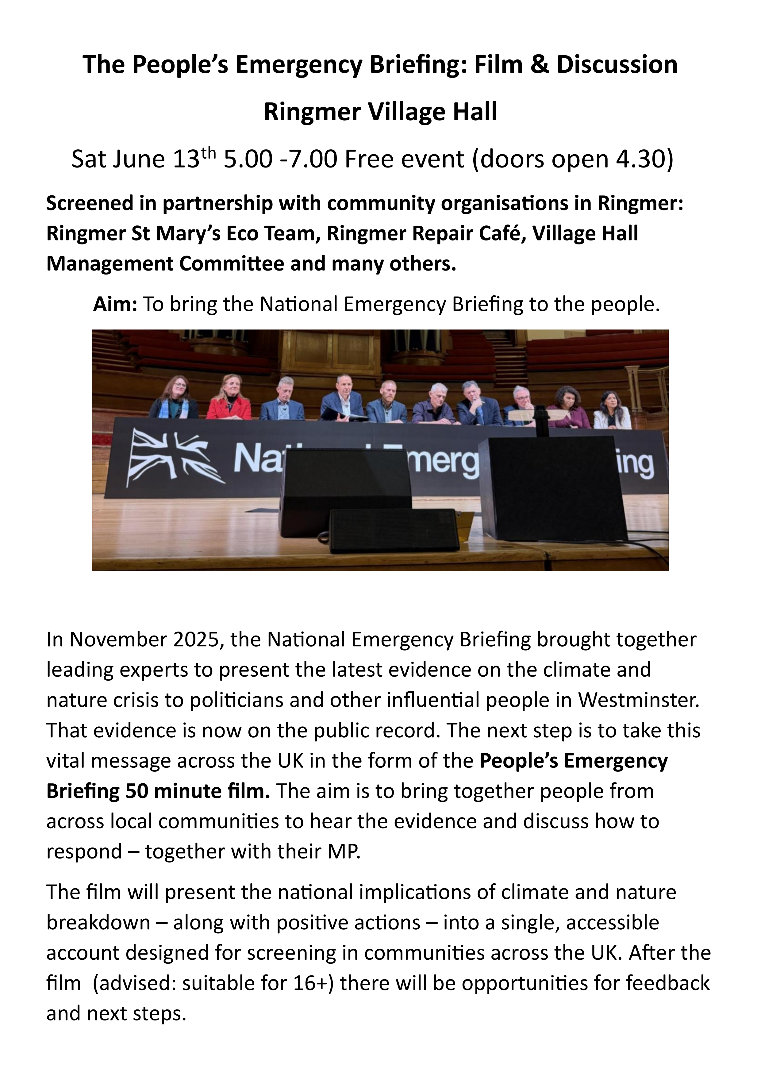 Poster or email attachment